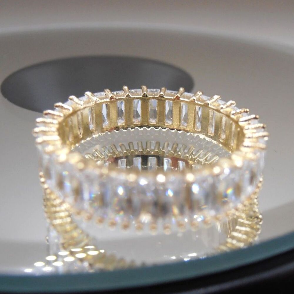 Elegant Gold Tone and CZ Baguette Band - Picture 5 of 5